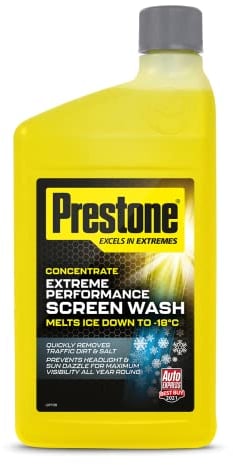 Prestone Screenwash Concentrate 1L, Screen Wash For Cars - Winter, High Performance Cleaning With Streak Free Formula, Extreme Performance Super Concentrated Screenwash Winter, Reduce Plastic, 1 Litre
