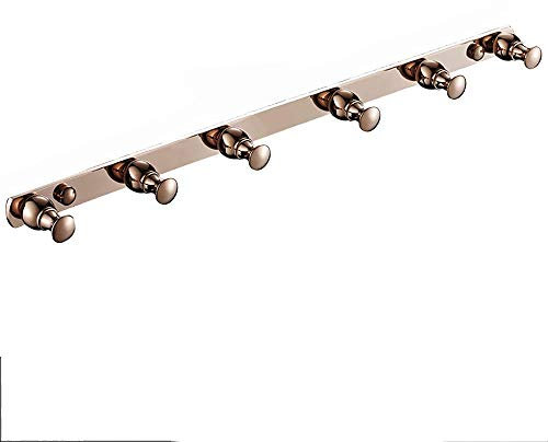 SXLSZ Crochets Muraux, Patère à Crochets, Patère Murale en Laiton, Crochets Porte Manteau, Porte-Serviette pour Salle de Bain, Bureau, Chambre, Salon, Installation à Vis,Rose Gold,6 Hooks