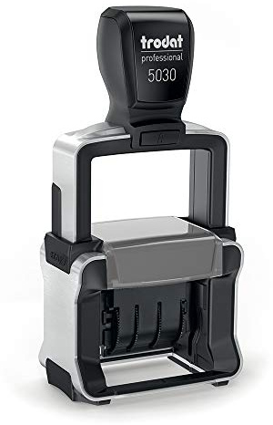 Trodat Professional 5030 Datumstempel 4.0, automatische Färbung – Höhe der Finger 4 mm, Tinte schwarz