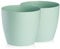 Tymar Blumentopf, 2er-Pack, Pflanzentopf aus Kunststoff, Moderne, matt, Runde Form (Minze, ø 14 cm)