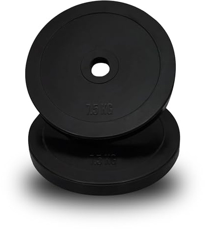 MaxStrength Weightlifting 2 Rubber Olympic Disc 5cm Weights Plates | Powerlifting Bodybuilding Home Gym Bar | Exercise Training Workout Muscles Building