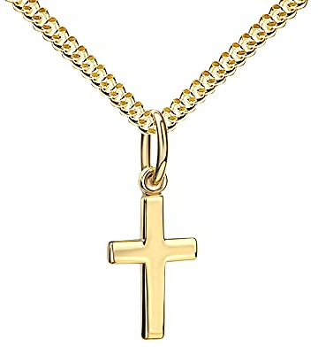 JEVELION Anhänger-Kreuz Kreuz-Anhänger 333 Gold Gold-Kreuz für Damen, Herren und Kinder Ketten-Anhänger 8 Karat Mit Halskette - Kettenlänge 36 cm.