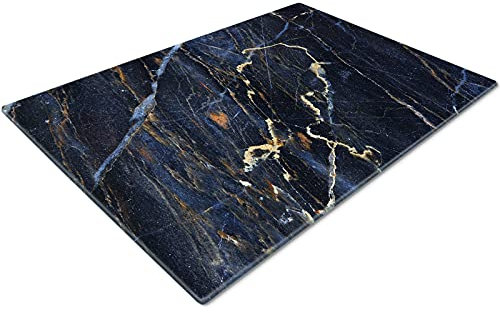 Whats On Your Wall.com Glass Chopping Board | Glass Worktop Saver | Heat Resistant | Non-Slip | 28x20cm | Gold Marble Effect