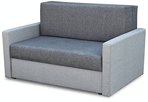 Bonni24, Tedi 2 Lehnsessel mit Schlaffunktion, Schlafsofa, Klappsofa, Schlafcouch, Bettsofa, vom Hersteller, Couch, Couchgarnitur, Sofagarnitur, Jugend, Ideal für kleine Wohnungen (Grau/Graphit)