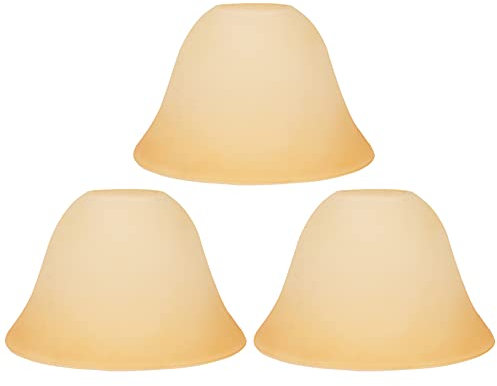Uonlytech 3Pcs Bell Shaped Glass Shade Ceiling Fan Light Covers Ceiling Fan Globes Replacement Glass for Ceiling Fan Light Wall Light and Pendant