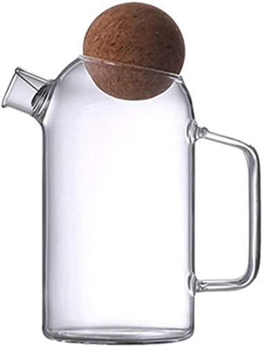 Jarra De Vidrio Con Tapa Hermética De Corcho Jarra De Agua De Vidrio Nevera Jarra Tetera Jugo Y Té Helado Jarra Para Jugo De Limón Té Helado Té De Frutas-Transparent 1||20X14X14CM