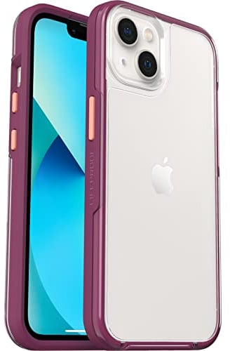 LifeProof SEE Hülle für iPhone 13, stoßfest, Sturzschutz bis 2 Meter, ultraschlank, schützende transparente Hülle, Nachhaltig hergestellt, Transparent/Lila