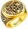 FaithHeart Herren Damen Ring goldener Siegelring mit Keltischer Knot Fingerring personalisierterg Statement Keltischer knot Fingerring Siegelrring Partnerring Freundschaftsring