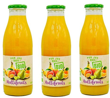 Lot 3x Pur jus multifruits BIO - bouteille 75cl