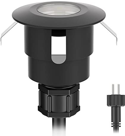 ledscom.de LED Bodeneinbauleuchte ATRIA für außen, IP65, schwarz, rund, 40mm Ø, warmweiß