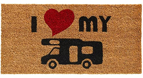 Kokosmatte als innen und aussen-bereich Fußmatte in 25x50 cm - Kokosfaser Türmatte Wohnmobil Caravan Camping als Sauberlaufmatte - Outdoor Fußabstreifer für Haustür, Flur, Garten