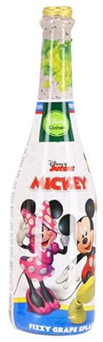 1 Bottiglia Spumante analcolico per bambini Mickey Mouse Topolino Minnie Pippo Pluto e Paperino - 0,75l - GUSTO FRUTTA Uva Bianca - drink aperitivo per bambini - Ideale per feste di compleanno ecc.