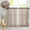 Vangao Leinenoptik Scheibengardinen Braun Küche Modern Gardinen Kurz Bistrogardine 2er Set 65Bx115Hcm mit Stangendurchzug Landhausstil Halbtransparente Vorhänge Kurz Küchengardinen für Wohnwagen