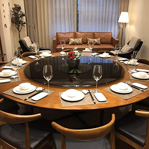 CHEWYNP Mesa de Comedor de Cocina, Plato Giratorio Redondo Resistente de Vidrio Templado, Centro de Mesa Grande, Bandeja giratoria Suave de 360 ° para Servir