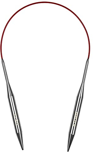 Aeelike 40 cm Rundstricknadel Set, 8,0 mm Edelstahl Rundstricknadeln mit Farbiges Stahlseil, Metall Rundstricknadeln Set mit Größe, Ergonomische Stricknadeln Rundstricknadel für Arthritische Hände