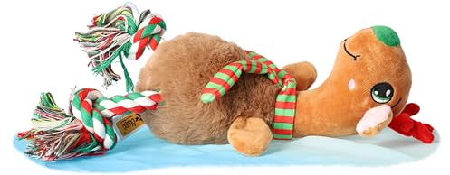 Dingo Plüsch Hundespielzeug Reintier ALFI 20 cm Geschenk für einen Hund Weihnachten Spielzeug mit einem Quietscher Spiel mit Hund 17472