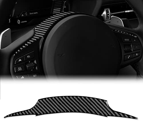 KUNGKIC Kohlefaser Auto-Lenkrad-Aufkleber Innenbereich Dekorativ Compatible with Toyota Supra GR A90 A91 MK5 2019-2022 Zubehör(Schwarz)