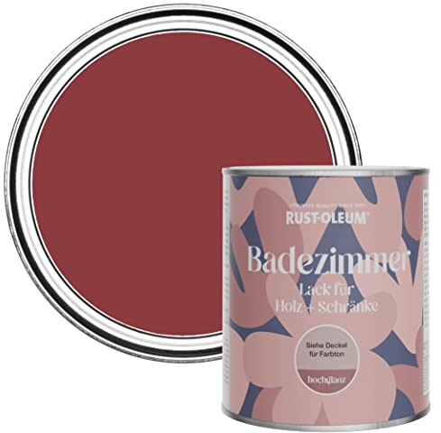 Rust-Oleum Feuchtigkeitsresistenter Badezimmerlack für Holz und Schränke in hochglänzendem Finish - Bordeaux 750ml
