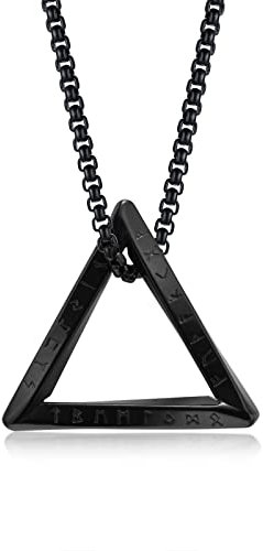 VNOX Viking Necklace For Men - Norse Viking Jewelry Gift Nordic 24 Runes Alphabets Pendant Necklace Mobius Twist Pagan Amulet Talisman Jewelry,Viking Jewelry For Men Women, Stainless Steel, No