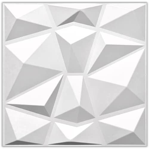 Eurodeco 20 Stück/5 m² 3D Paneele 50x50cm PVC Kunststoffpaneele Wandpaneele Gaming Zimmer Wand Decke 3D Optik Diamant hochwertige & Harte PVC 3D Platten