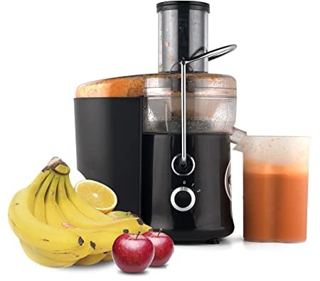 STARLYF Licuadora para zumos y batidos, Extractor jugos frutas y verduras, 2 Velocidades, Gran Tamaño, opción autolimpieza, batidos en segundos,
