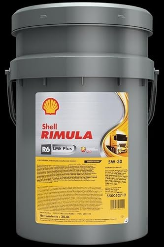 SHELL Motoröl 5W-30 Rimula Motor Öl ACEA E9 ACEA E7 API CK-4 R6 LME Plus 20L Kompatibel mit MERCEDES-BENZ C-Klasse Limousine W204 E-Klasse Limousine W211 C-Klasse T-modell S204 A-Klasse W169