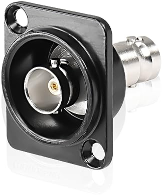 XMSJSIY D-Typ Doppel BNC Stecker Stecker Chassis Panel Mount Adapter Vergoldete SDI Video Koaxial Sockel BNC Koppler Chassis Stecker Stecker Buchse Buchse auf Buchse Panel Feed-Through Stecker