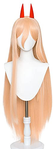 Blonde Cosplay Wig for Women Long Straight with Bangs Perfect for Halloween Cosplay Anime Con