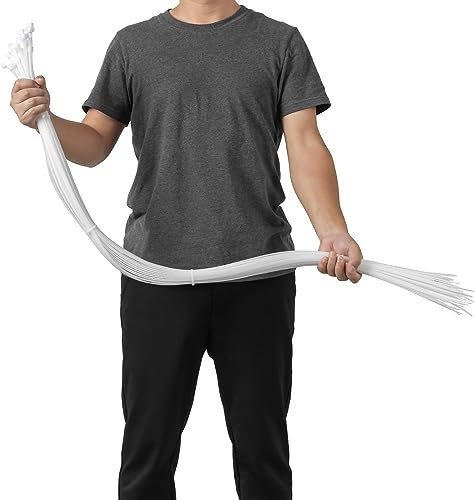 Armpow White 48 inch Zip Ties Heavy Duty 50Pack, 200lbs Ultra Exclusive Strong Plastic Wire Ties, Large Cable Ties Extra Long Tie Wraps, Indoor and Outdoor UV Resistant