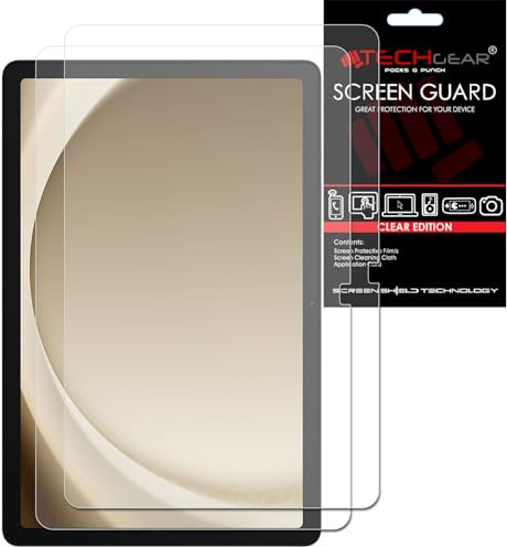 TECHGEAR 2 Pack Galaxy Tab A9 Plus 11 Screen Protectors (SM-X210 / SM-X215), Ultra CLEAR Screen Protector Guard Cover Designed for Samsung Galaxy Tab A9 Plus 11 2023