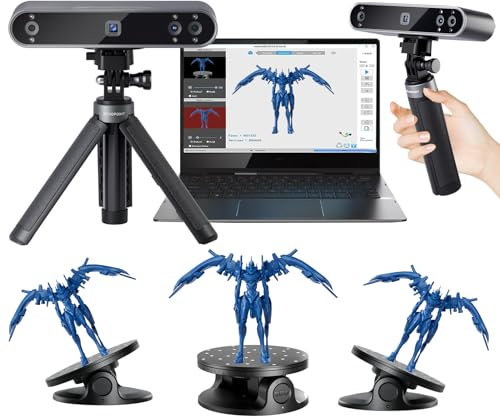 Revopoint POP 3 3D Scanner with Turntable and Power Bank, 0.05 mm Precision Infrared Structured Light 3D Scanner for 3D Printers and Modeling, Scanning Speed of Up to 18 Fps, Advanced