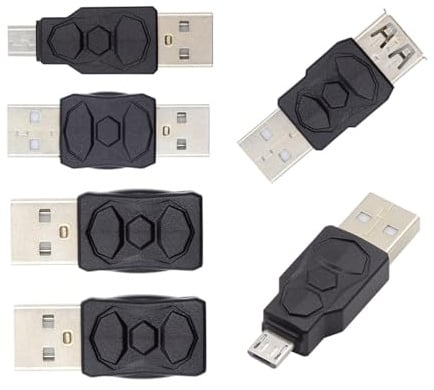 CY Adapter Typ A Micro USB 2.0 Mini USB 5 Pin Stecker auf Buchse Verlängerung Daten-Netzadapter 6 Stück