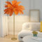ANram Feather Floor Lamp, Natural Ostrich Feather Decor, Golden Body, 3-Color Dimmable LED