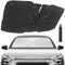 JOYTUTUS Sonnenschutz Auto Frontscheibe, [2024 Upgrade] 360°Drehbar Windschutzscheibe Sonnenschutz mit UV-Schutz, Auto Sonnenschirm mit Verstellbarer Stange, für die meisten Autos SUVs, 145 x 84 cm