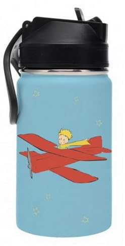 Bouteille d'eau isotherme avec paille Kiub (Le Petit Prince en avion)
