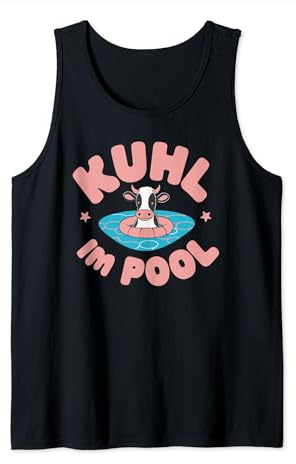 Kühl im Pool - Bauer Kuh Sommerfest Bauernhof Schwimmbad Tank Top
