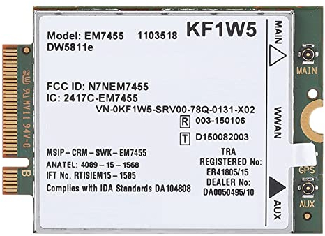 EM7455-Karte, 4G-Modul für DW5811e Qualcomm 4G LTE WWAN NGFF-Kartenmodul, PCIe M.2 4G-Modul-Netzwerkkartenersatz für Latitude-Serie