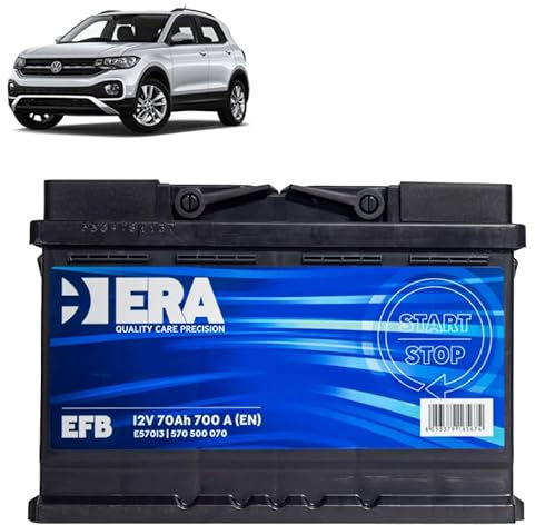 Batteria 70Ah EFB per Volkswagen T-Cross 1.0 1.5 TSI benzina 1.6 TDI gasolio 2018+