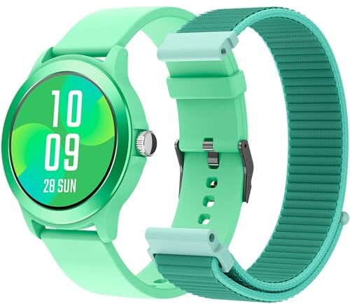 SPC Smartee Duo Vivo – Smartwatch Reloj Inteligente Color Turquesa con Correa Intercambiable, Esfera Redonda de Alta definición 1.27”, Llamadas Bluetooth, 8 días batería, 100 Deportes, IP68