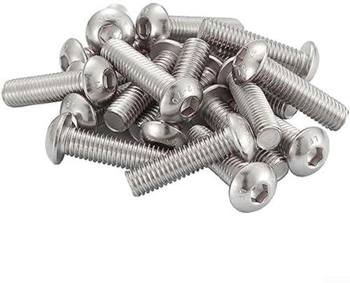 Standard-Toleranz M6 Innensechskant-Halbrundschrauben, 304 Edelstahl, 20 Stück (40 mm)