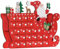 HOMCOM Adventskalender zum Befüllen 24 Schubladen Fächer Weihnachtskalender Adventskalenderbox Weihnachtsdekoration DIY MDF-Platte Rot 22,5 x 8 x 36 cm