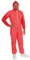 FRANZ MENSCH 50 Stück Hygonorm Overalls Light mit Kapuze | PP, rot, XXL, Einweg Overall, Hygienebekleidung, Schutzanzug