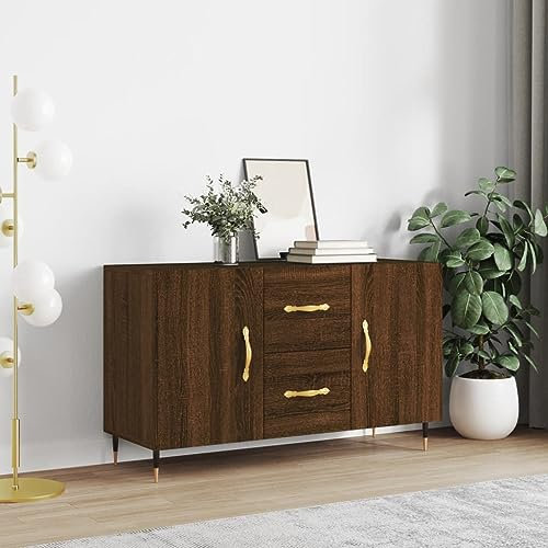 Anrichte Eiche Braun 100x36x60cm Moderner Buffetschrank zur Aufbewahrung Holzwerkstoff Sideboard für Wohnzimmer oder Esszimmer
