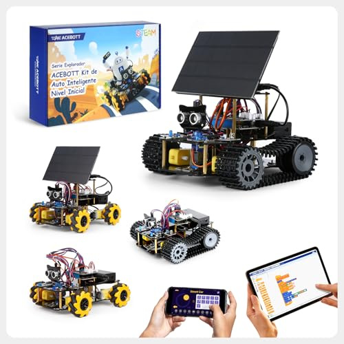 Roboterbyggsats, robotteknik för barn i åldern 8–12, 12–16+ år, 4-i-1-ESP32-smart tank-solrobotbil för arduino/scratch, fjärrstyrd STEM-leksakskodningspresent för pojkar, flickor