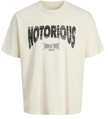 JACK & JONES Joreaglerock Gallery Tee SS Crew Neck Tg, Antique White, XL