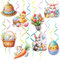 Simpeak Osterdeko Hängespirale, [8-Stück] Ostern Deko, Ostern Dekoration Kinder, Hängende Banner, Osterei Kaninchen Küken Karotte Huhn
