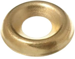 Screw Cup Washer No. 6 Electro Brass Plated Screw Surface Finishing Cup Washer Pack of 100 (Electro Brass, No. 6)