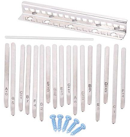 17 - Note Kalimba Thumb Piano Keys | Stainless Steel Replacement Parts for DIY/Beginners | Sturdy Musical Instrument with Carved Scales
