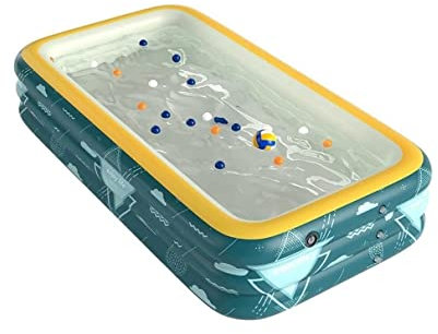 IWENZHKPA Aufblasbarer Swimmingpool Quick Set Rechteckiger Aufblasbarer Pool Außenpool 3-Ring-aufblasbares Planschbecken Für Garten-Hinterhof Planschbecken(260 * 170 * 60cm)