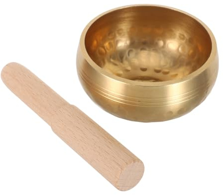 BESPORTBLE Klangschale Handgehämmert Tibetisch mit Holzklöppel für Meditation Entspannung Achtsamkeit Yoga Reisen